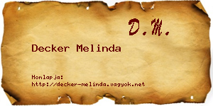 Decker Melinda névjegykártya