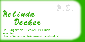 melinda decker business card